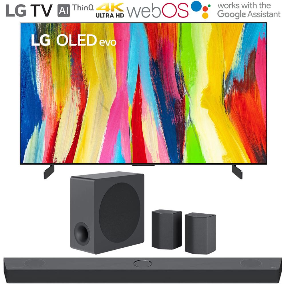LG OLED42C2PUA 42" HDR 4K Smart OLED TV 2022 w/ LG S95QR High Res Audio Sound Bar